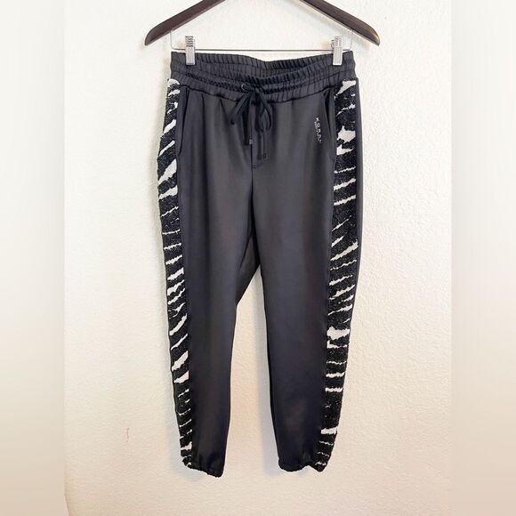 Koral Brink scuba track pants Sweat Pants with edgy zebra print  size S - Picture 3 of 7